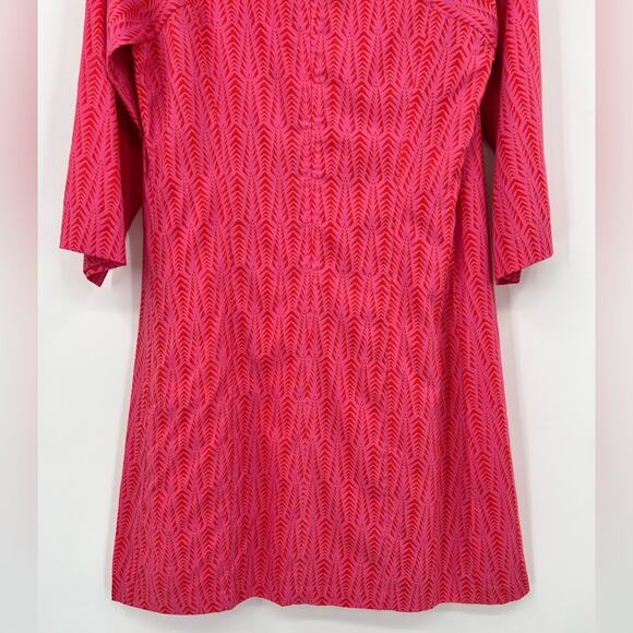 🆕 NWT Layla Printed Tunic Mini Dress Pattern Pocket Boho Pink Orange Red Medium - Picture 7 of 14